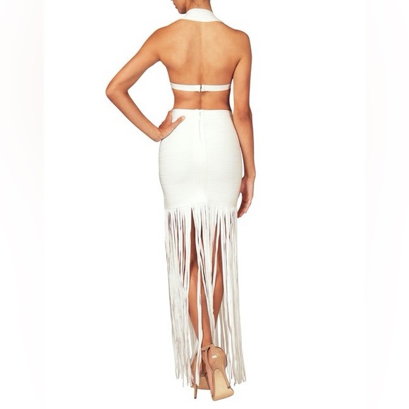 NWT Black Bandage Fringe Gown Dress ala Kate Moss Style Prom Wedding Veg… - Picture 3 of 3